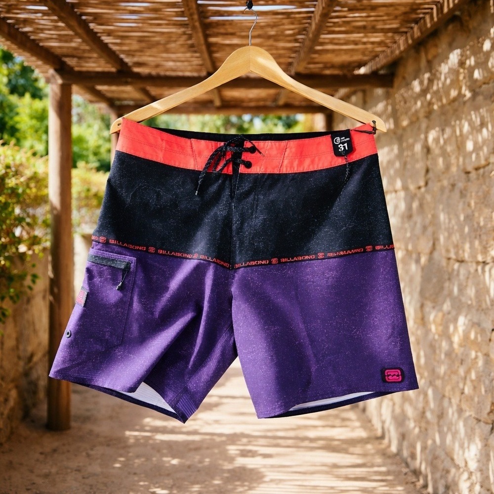 Billabong Fifty50 Airlite 31 Boardshorts Mens Purple Black Coral NWT $90